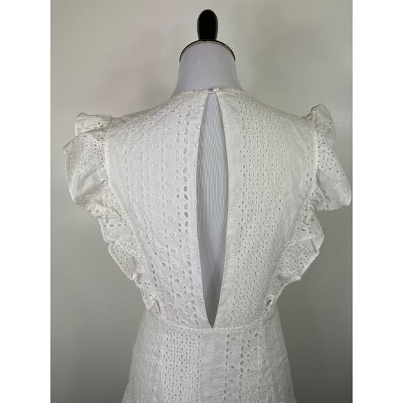 Miss Me White Eyelet and Ruffle Western Mini Dress, Size Small, White - Picture 8 of 13